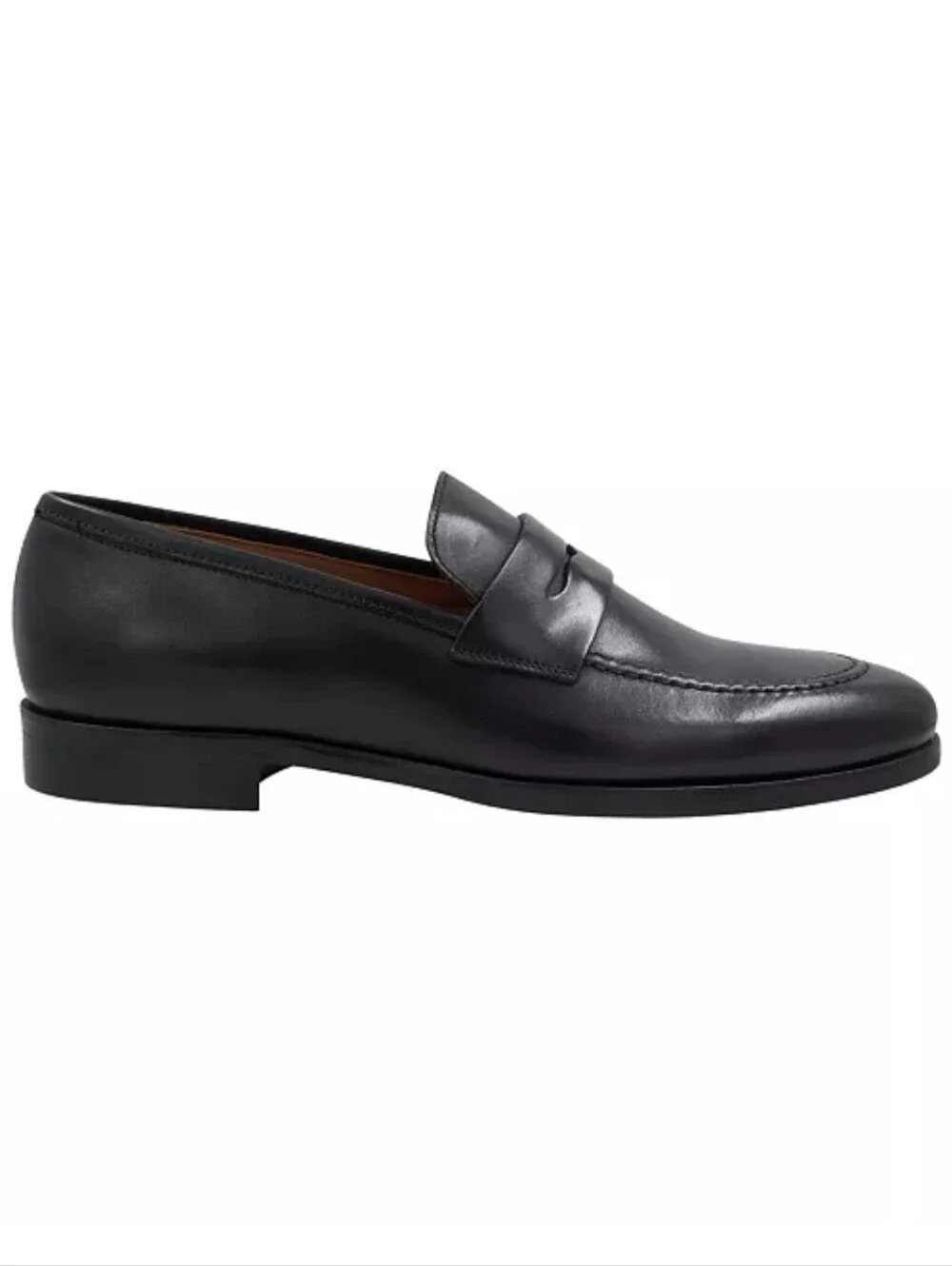 New Bruno Magli Preston Black Leather Penny Slip-On Loafers * Miss-Sized
